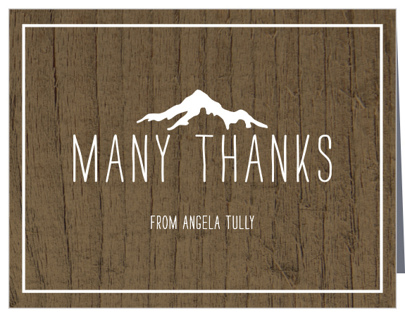 Pour the love and appreciation welling up in your soul out onto paper with our Rustic Mountainside Bridal Shower Thank You Cards.