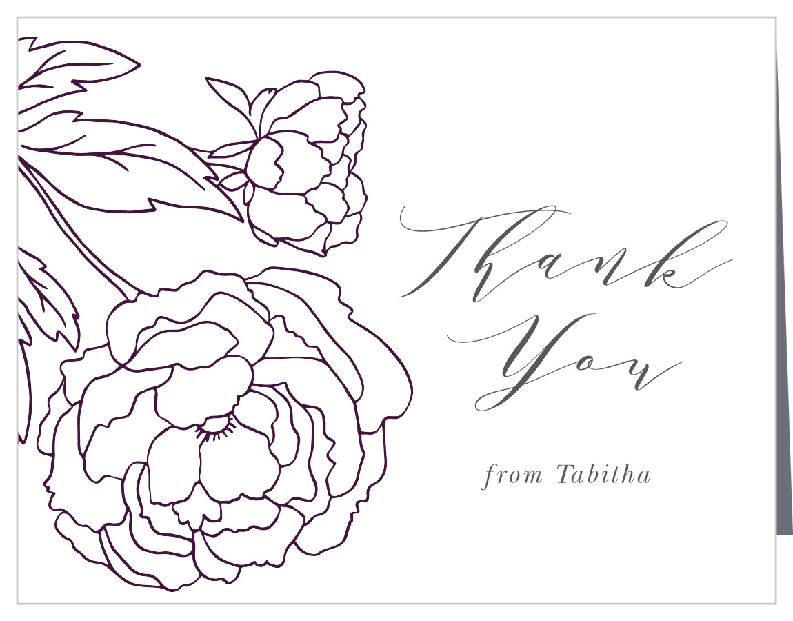 Peony Border Bridal Shower Thank You Cards