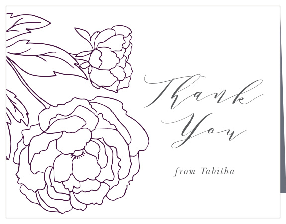 Peony Border Bridal Shower Thank You Cards