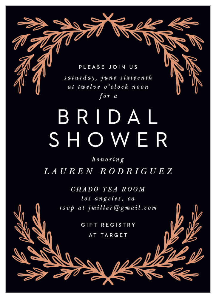Laurel Frame Bridal Shower Invitations