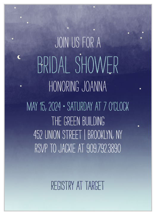Gather your family and friends together to have some pre-wedding fun with the chic look of our Pretty Stars Bridal Shower Invitations.