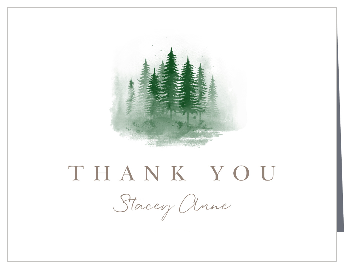 Delicate Pine Bridal Shower Thank You Cards