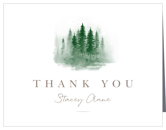 Delicate Pine Bridal Shower Thank You Cards
