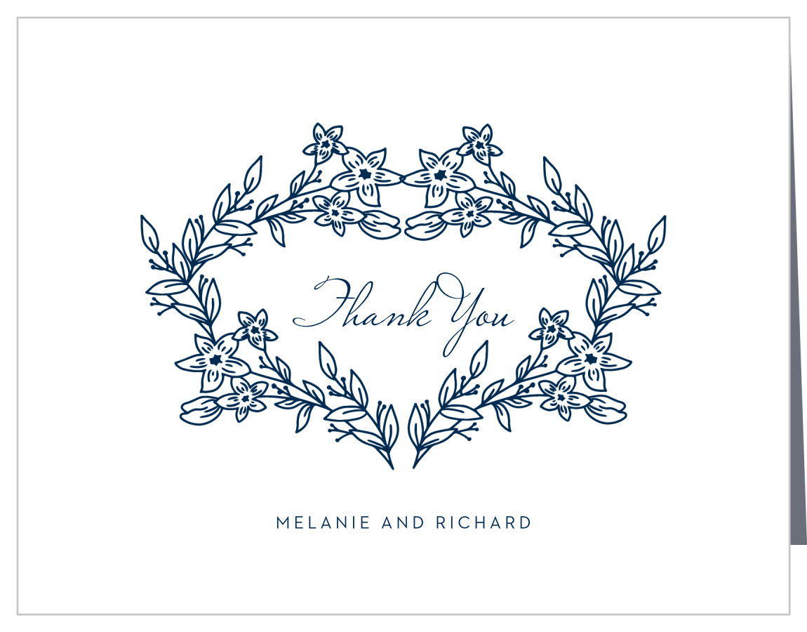 Monogram Floral Bridal Shower Thank You Cards