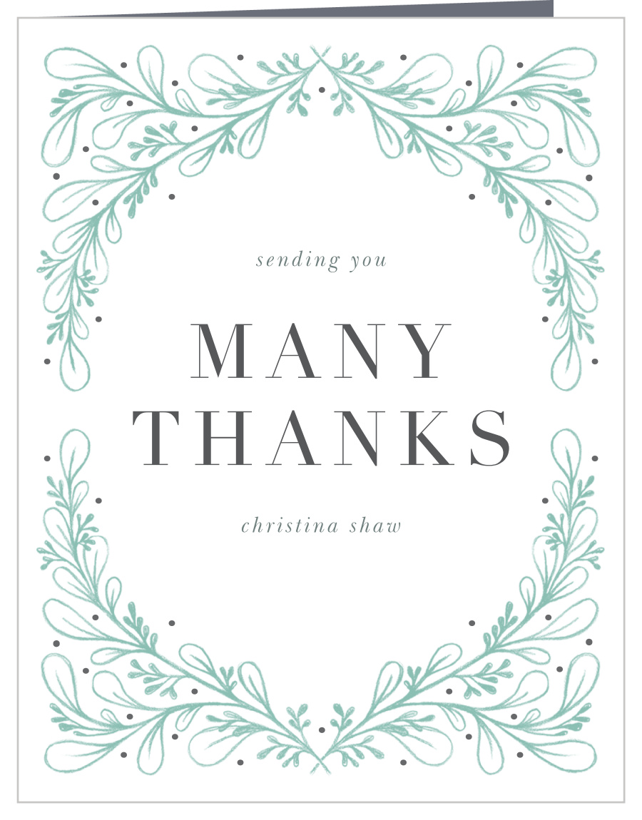 Fairytale Foliage Bridal Shower Thank You Cards