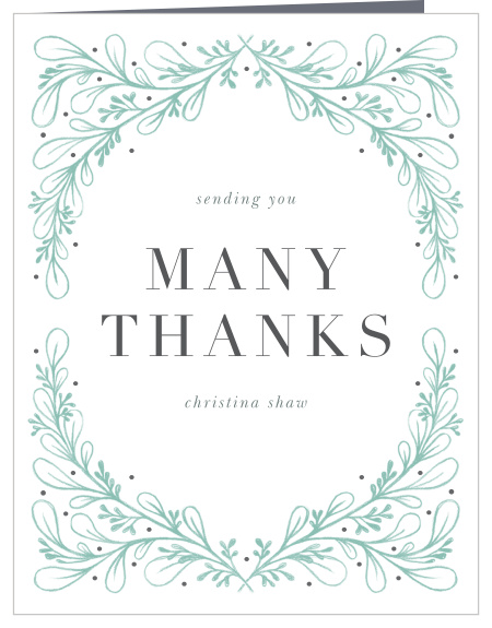Fairytale Foliage Bridal Shower Thank You Cards
