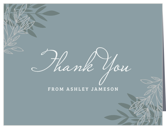 Our Lakeside Foliage Bridal Shower Thank You Cards are a lovely way to share your appreciation for the support your close friends and family showed during the pre-wedding fun.