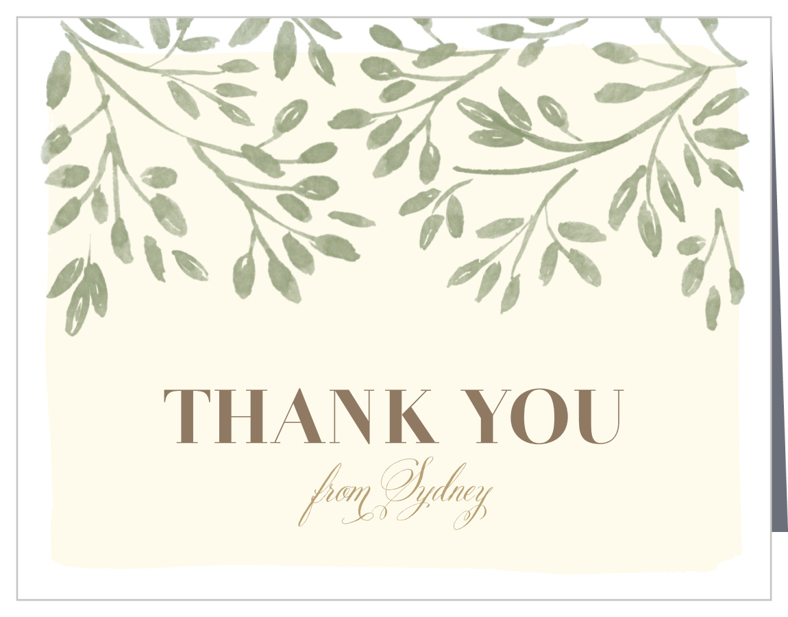 Vineyard Foliage Bridal Shower Thank You Cards