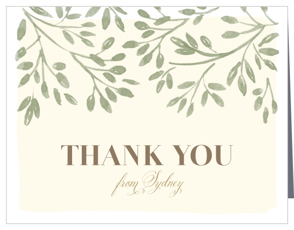 Vineyard Foliage Bridal Shower Thank You Cards