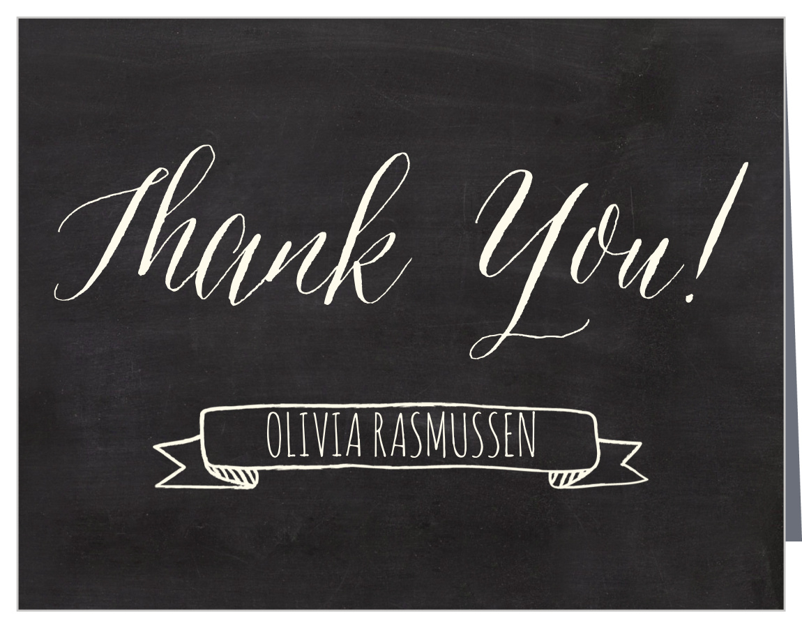 Blackboard Lettering Bridal Shower Thank You Cards