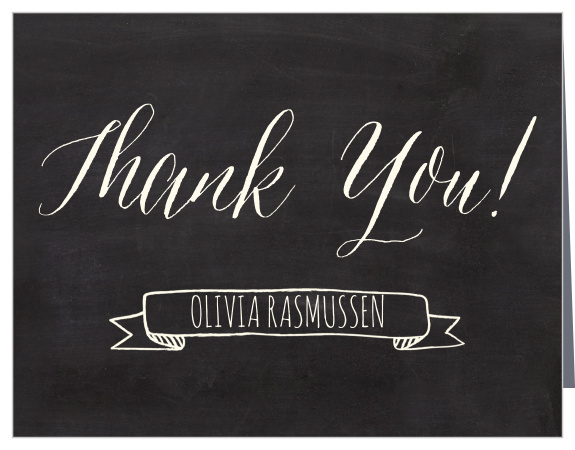 Blackboard Lettering Bridal Shower Thank You Cards