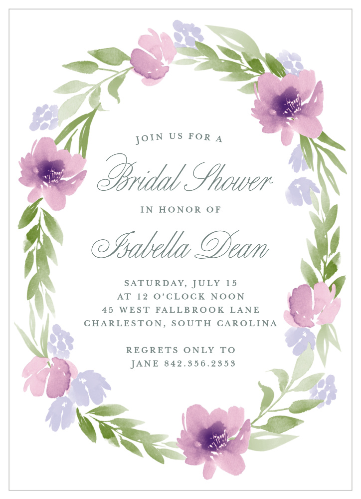 Garland Delight Bridal Shower Invitations