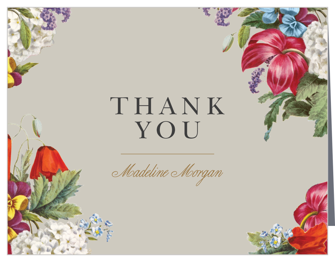 Rococo Florals Bridal Shower Thank You Cards