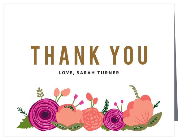 Our Bloom Bold Bridal Shower Thank You Cards are a lovely way to share your appreciation for the support your close friends and family showed during the pre-wedding fun.