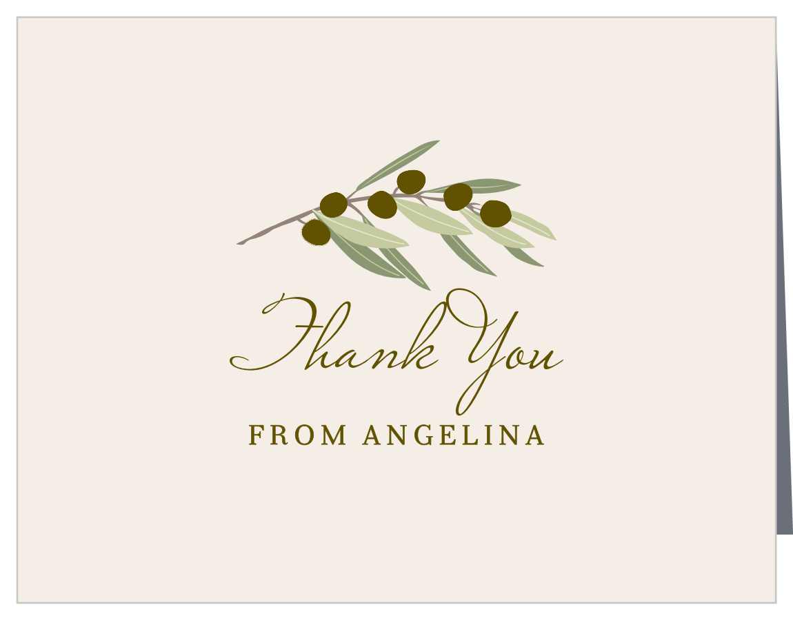 Mediterranean Botanicals Bridal Shower Thank You Cards