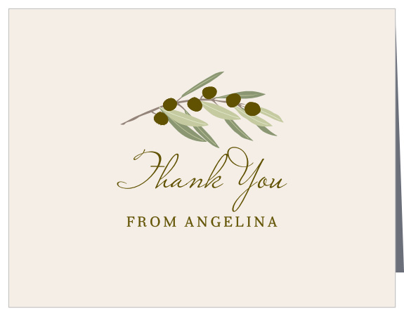 Mediterranean Botanicals Bridal Shower Thank You Cards