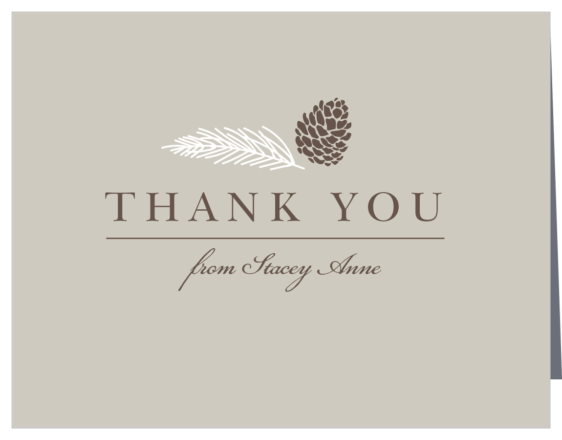 Winter Conifer Bridal Shower Thank You Cards