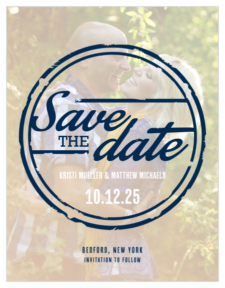 Tying the Knot Save the Date Card shows off that happy couple with a beautiful photo background and the save the date logo that lies overtop. Change all the colors to the design in order to match your wedding scheme.
