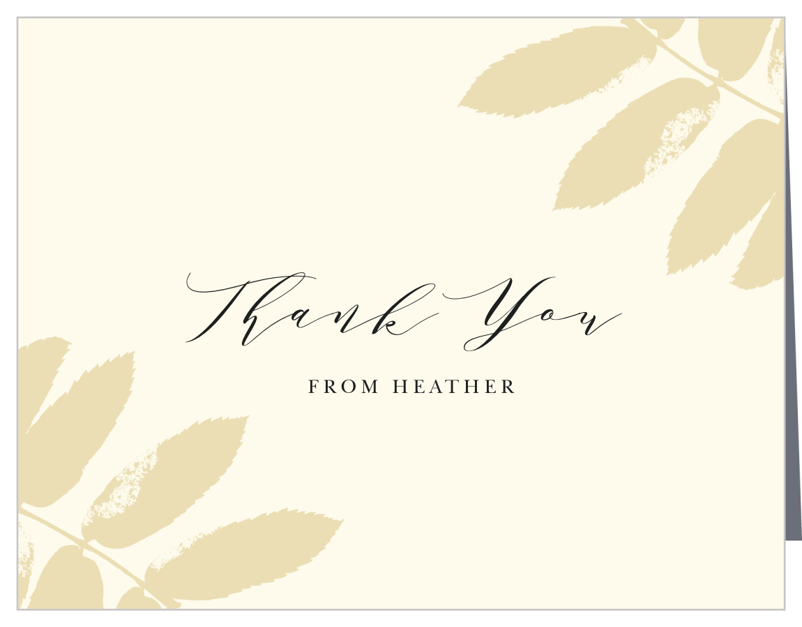 Gold Leafing Bridal Shower Thank You Cards