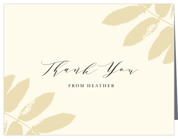Gold Leafing Bridal Shower Thank You Cards