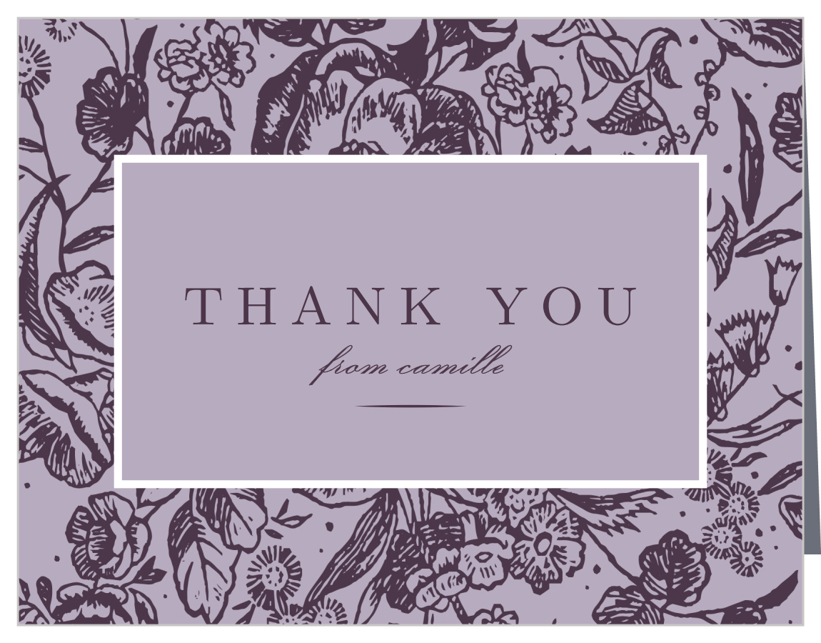 Lilac Bouquet Bridal Shower Thank You Cards