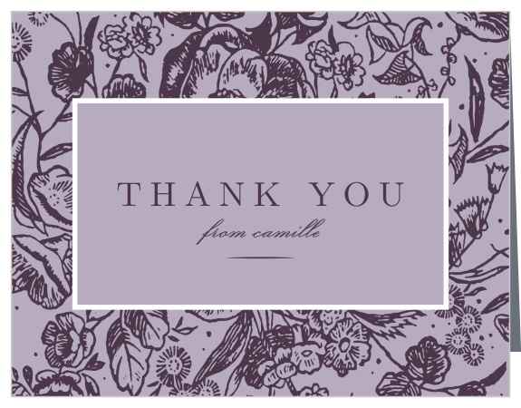 Lilac Bouquet Bridal Shower Thank You Cards