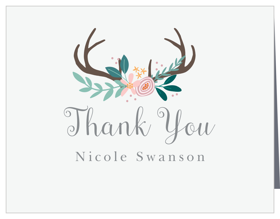 Antler Bouquet Bridal Shower Thank You Cards