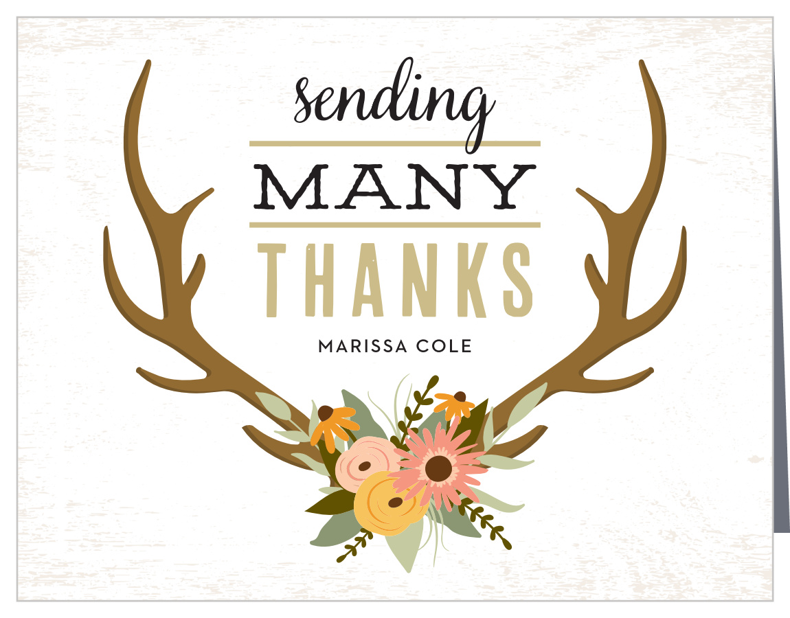 Countryside Antlers Bridal Shower Thank You Cards