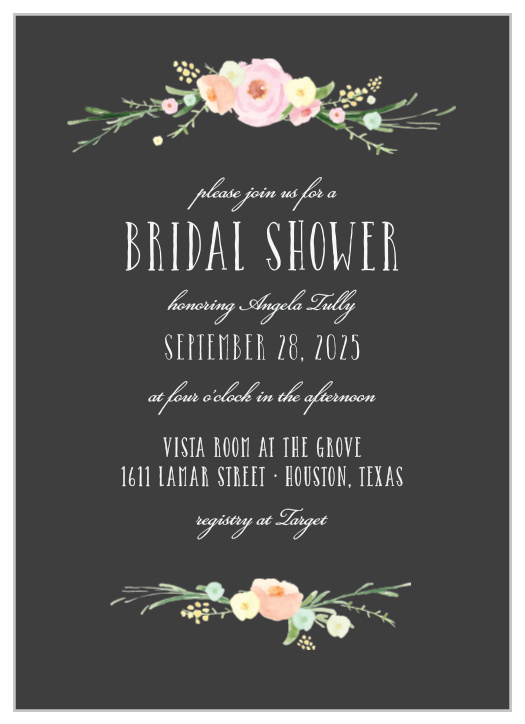 Gather your family and friends together for some pre-wedding fun with the chic look of our Shaded Botanicals Bridal Shower Invitations.