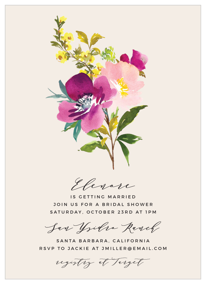 Mallow Bouquet Bridal Shower Invitations