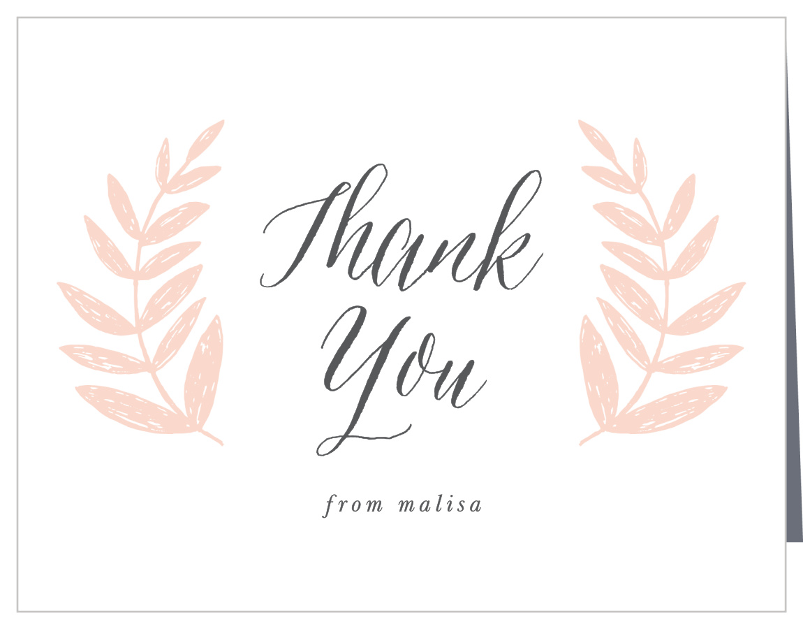 Handdrawn Laurels Bridal Shower Thank You Cards