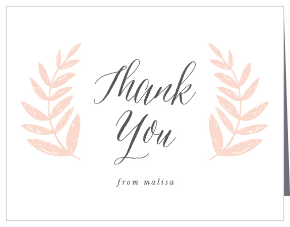 Handdrawn Laurels Bridal Shower Thank You Cards
