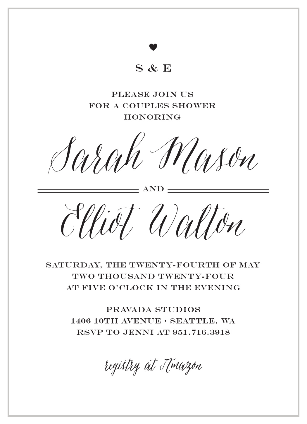 Chic Monogram Bridal Shower Invitations