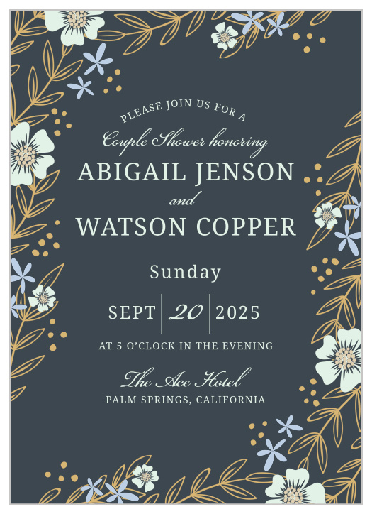 Gather your close friends and family to celebrate your upcoming big day with the chic look of our Glittering Garden Bridal Shower Invitations.