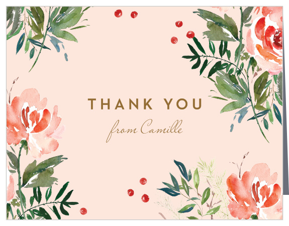 Winter Botanicals Bridal Shower Thank You Cards