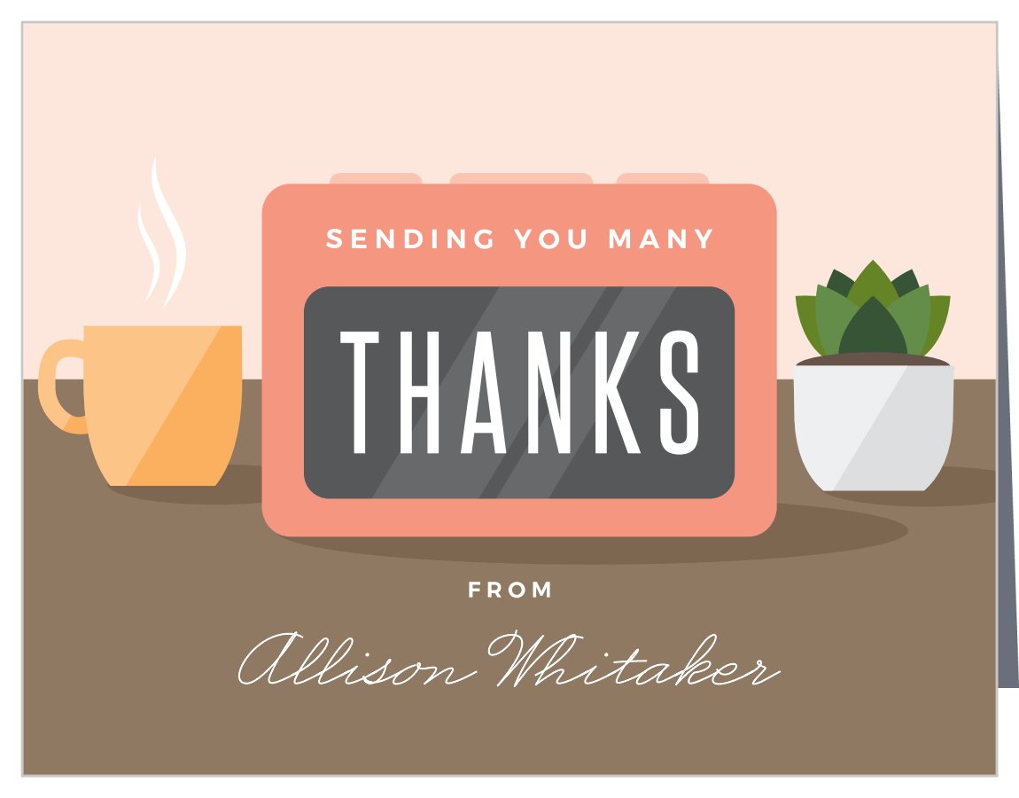 Digital Clock Bridal Shower Thank You Cards