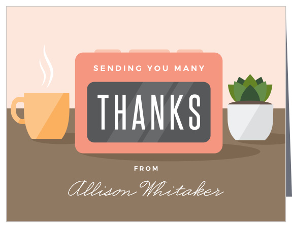 Digital Clock Bridal Shower Thank You Cards