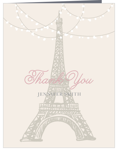 Paris Tower Bridal Shower Thank You Cards