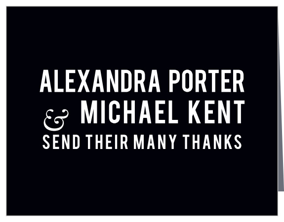 Monochromatic Poster Bridal Shower Thank You Cards