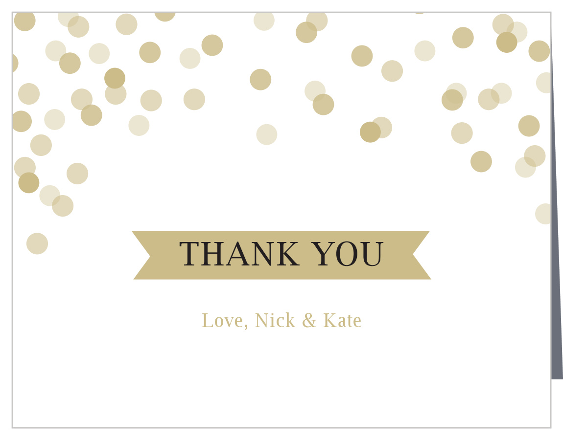 Glamorous Confetti Wedding Thank You Cards
