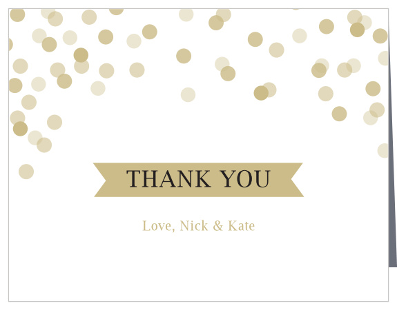 Glamorous Confetti Wedding Thank You Cards