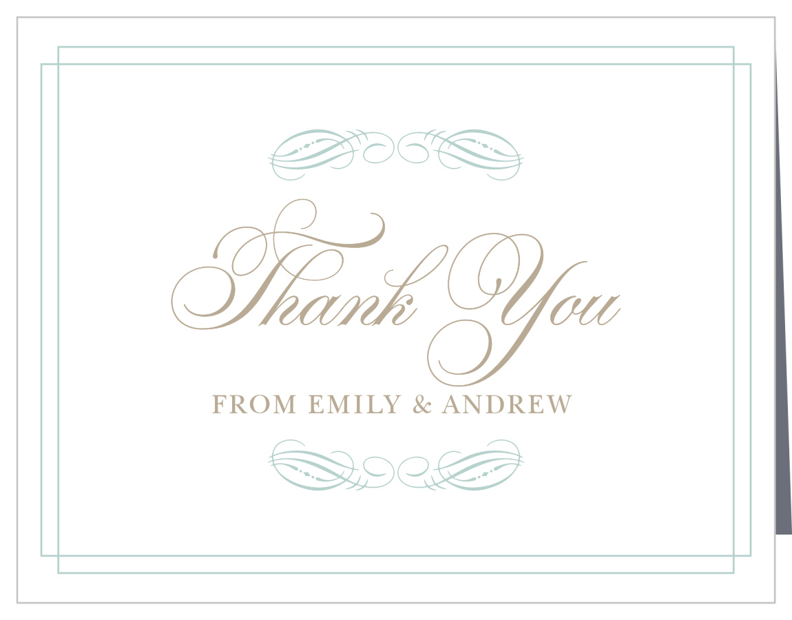 Elegant Swash Bridal Shower Thank You Cards