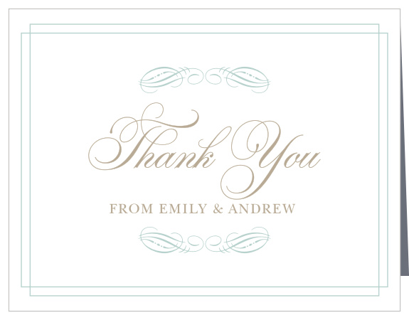 Elegant Swash Bridal Shower Thank You Cards
