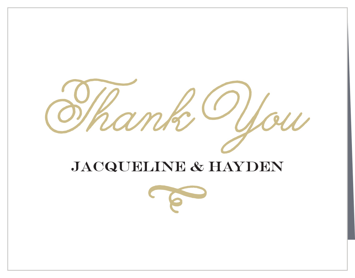Whimsical Swash Foil Bridal Shower Thank You Cards