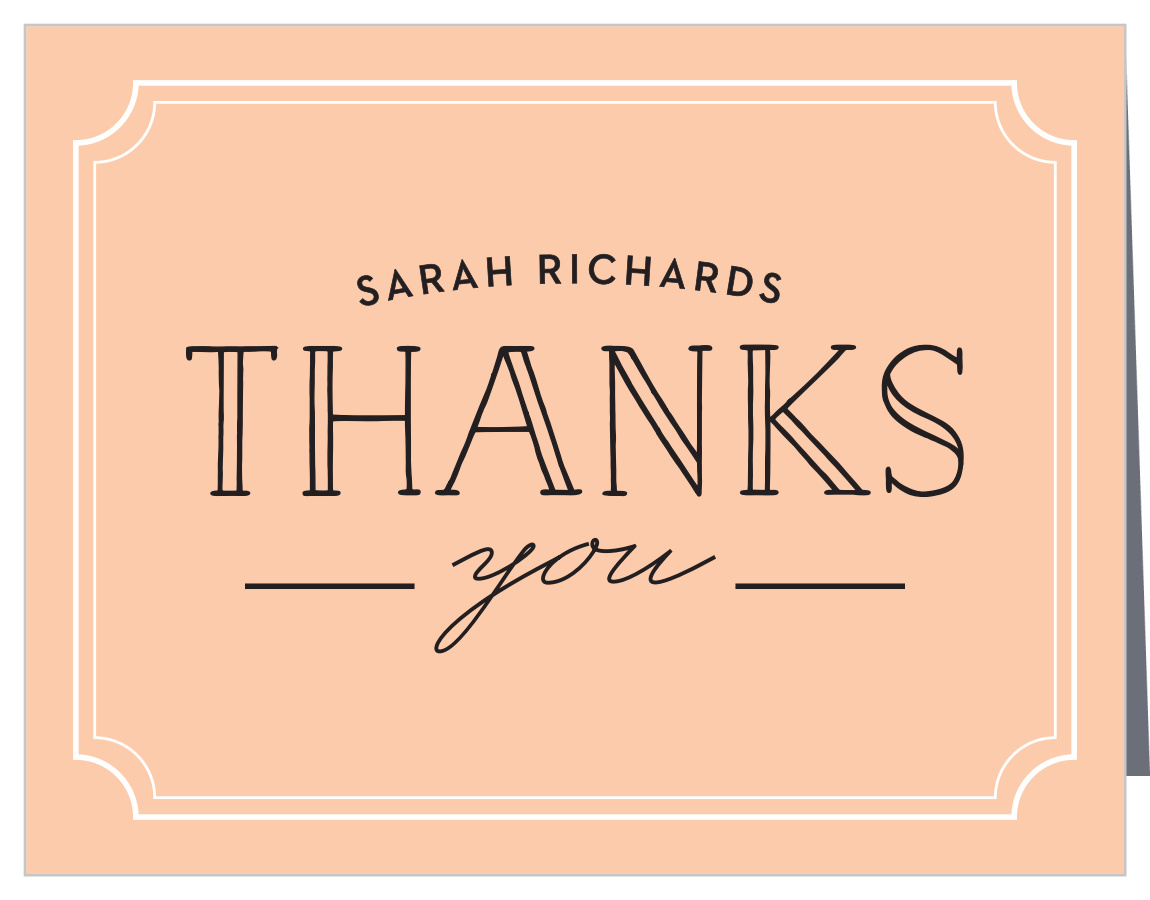 Framed Typography Bridal Shower Thank You Cards