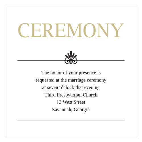 Glamorous Confetti Ceremony Cards