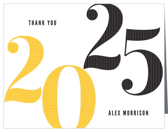 Modern Bold Date Graduation Thank You Cards