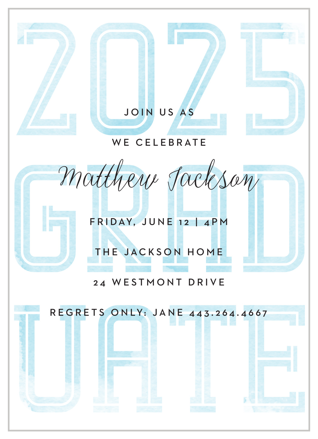Painted Varsity Graduation Invitations