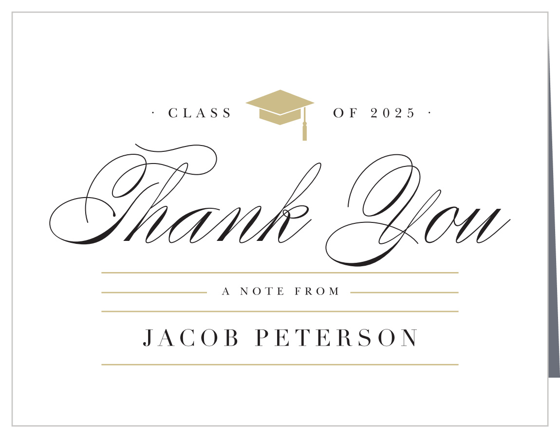 Elegant Party Graduation Thank You Cards