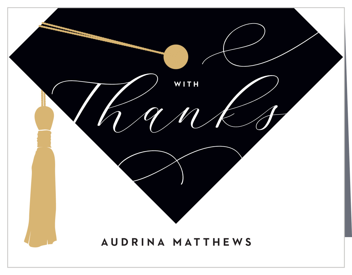 Script Cap Graduation Thank You Cards